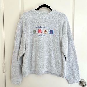 SOLD! Grey terrycloth crewneck/ sweatshirt Bootbay Harbor Maine Lakeshirts